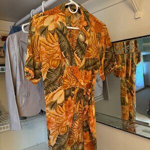 Dress, Tropical 100% Silk